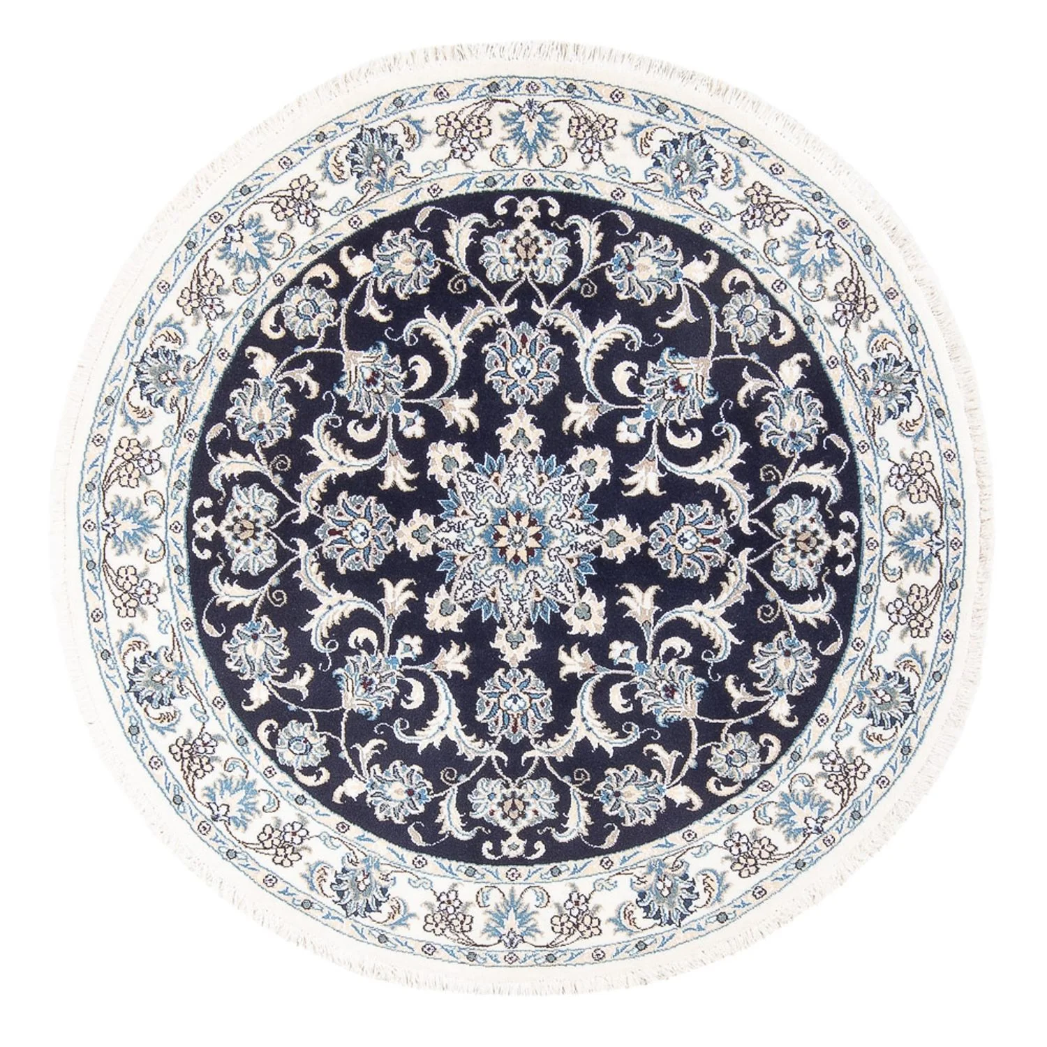 Perserteppich - Nain rund - 150 x 150 cm - dunkelblau