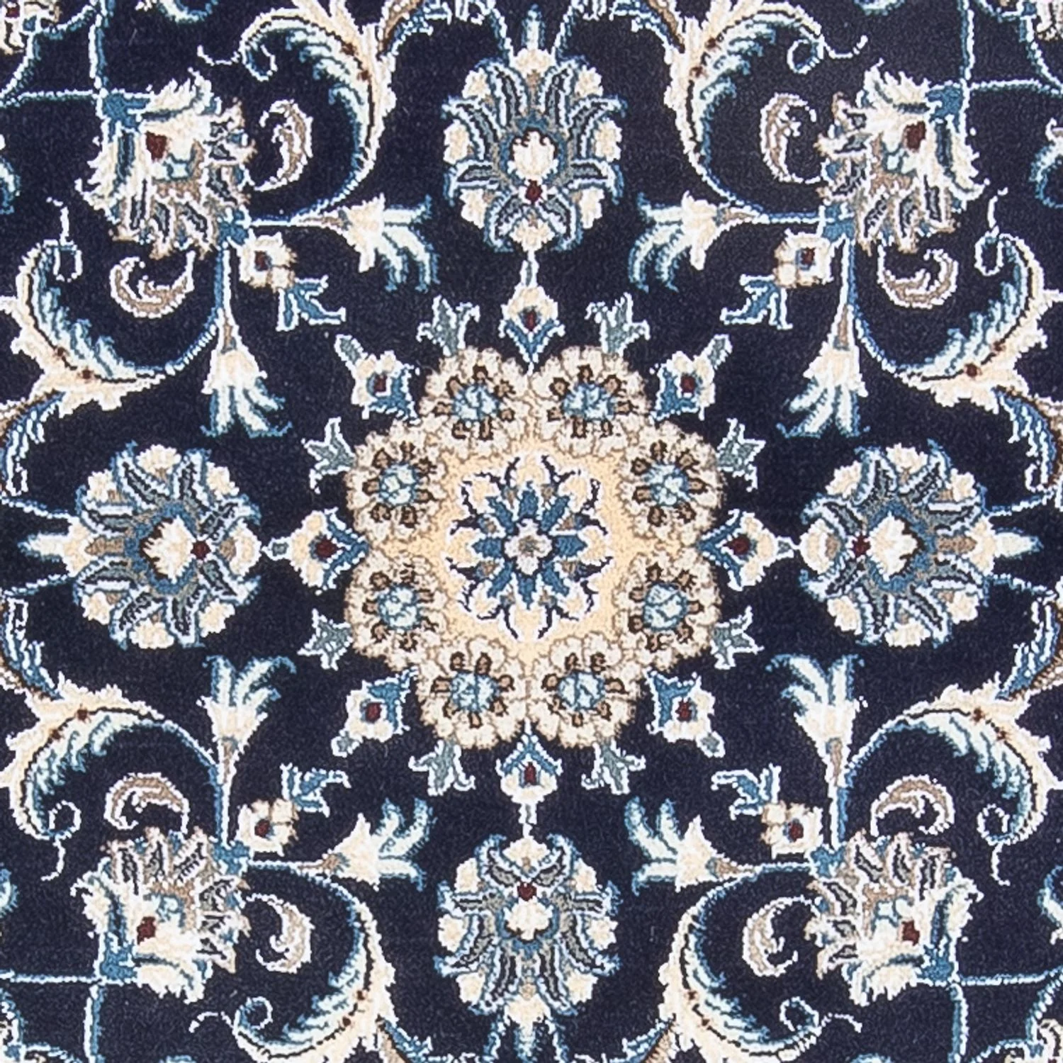 Perserteppich - Nain rund - 150 x 150 cm - dunkelblau - Image 7