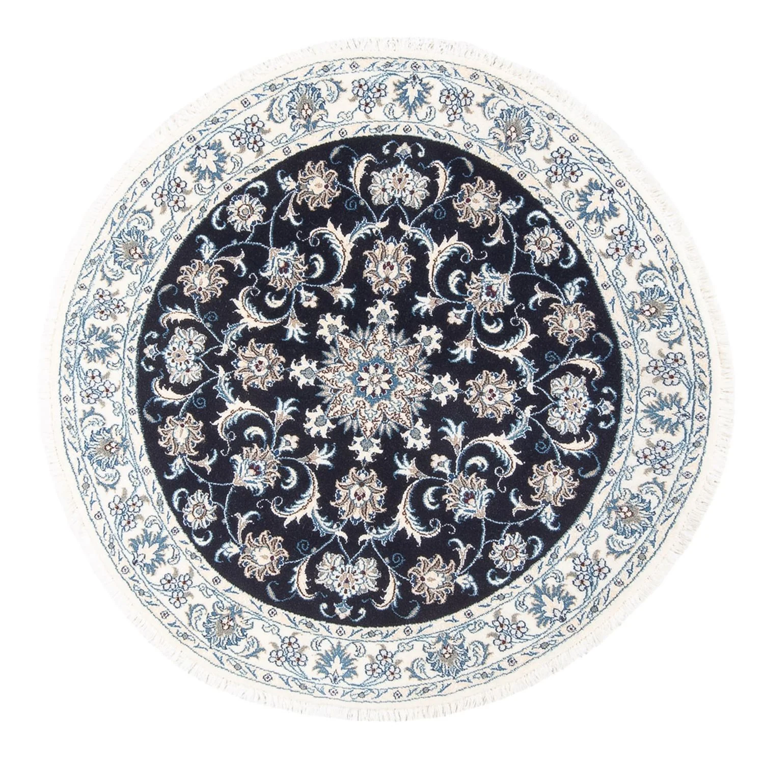Perserteppich - Nain rund  - 150 x 150 cm - dunkelblau