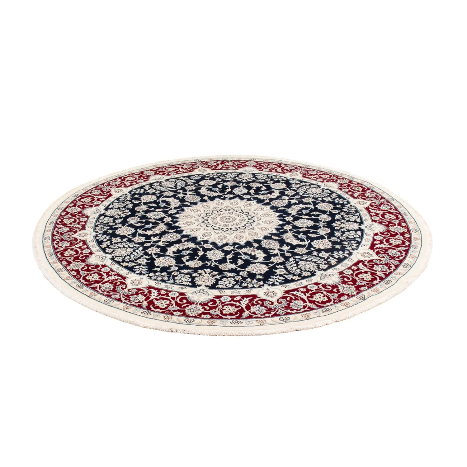 Perserteppich - Nain rund - 204 x 195 cm - dunkelblau - Image 5