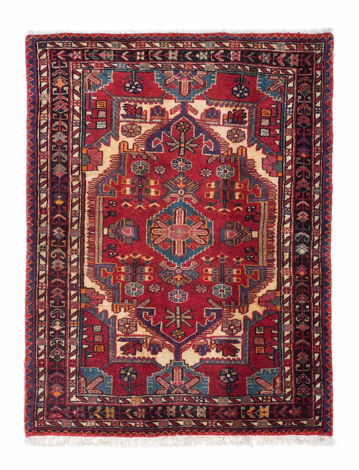Perserteppich - Nomadic 125 x 93 cm - dunkelrot