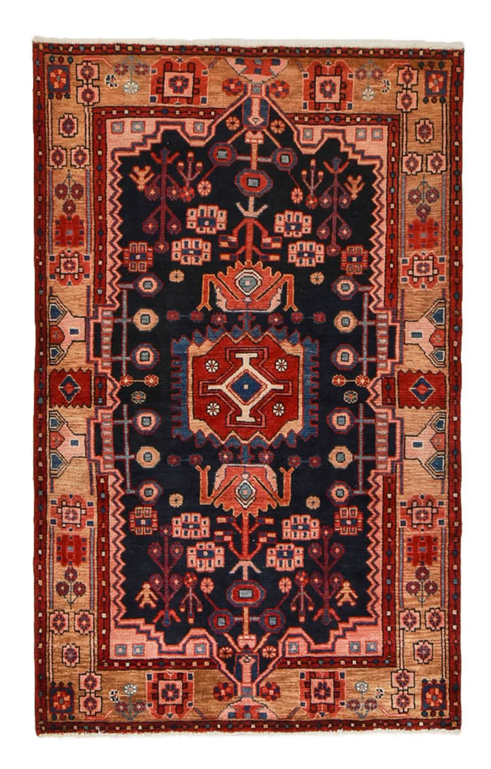 Perserteppich - Nomadic - 191 x 118 cm - dunkelblau