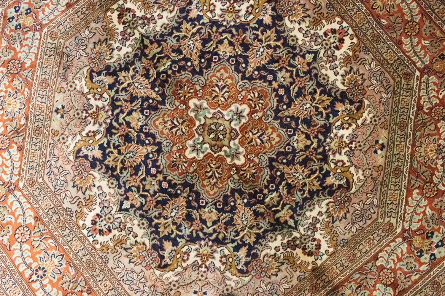 Seidenteppich - Kaschmir Seide sonderform - 127 x 125 cm - blau - Image 2