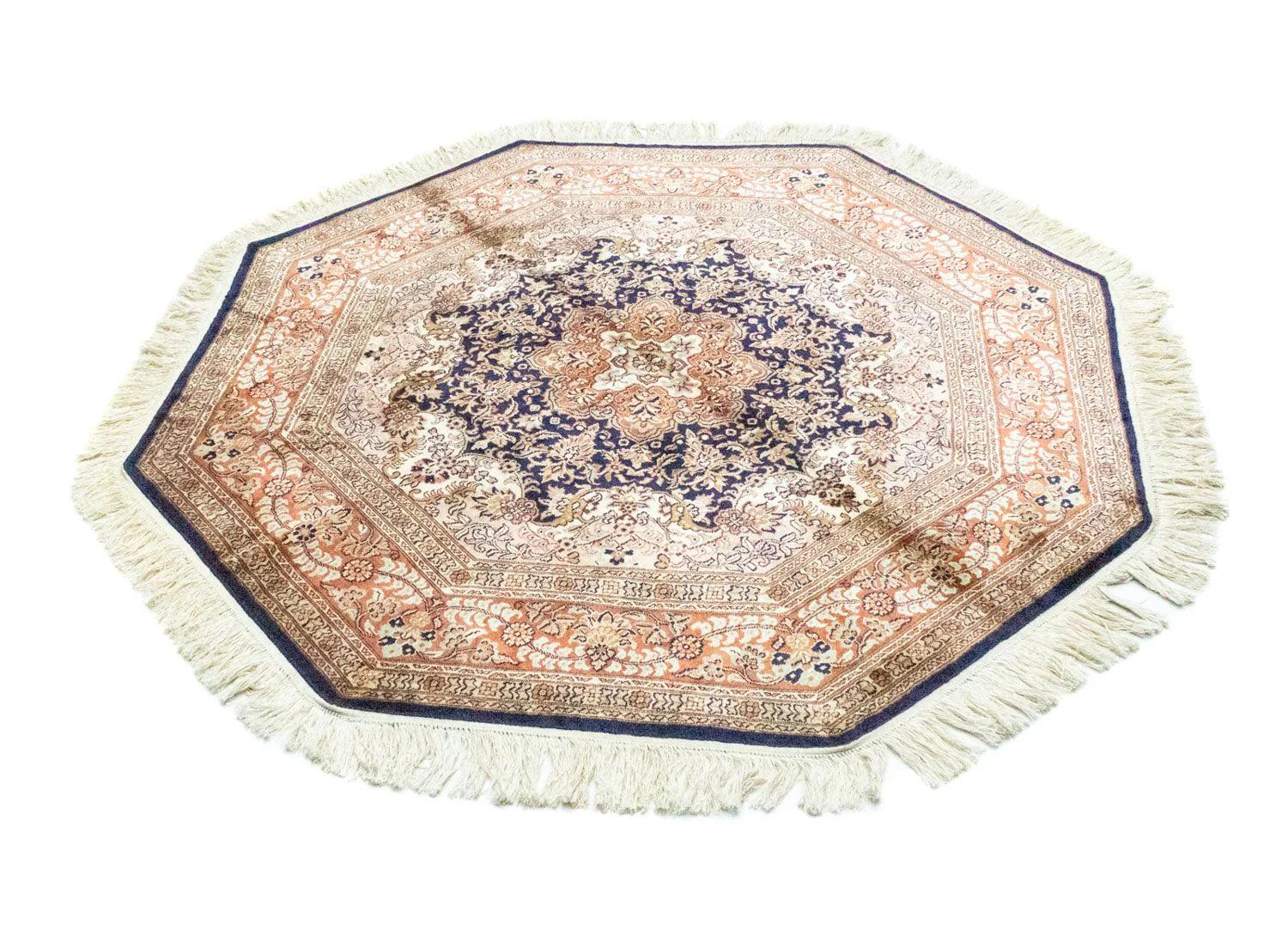 Seidenteppich - Kaschmir Seide sonderform - 127 x 125 cm - blau - Image 5