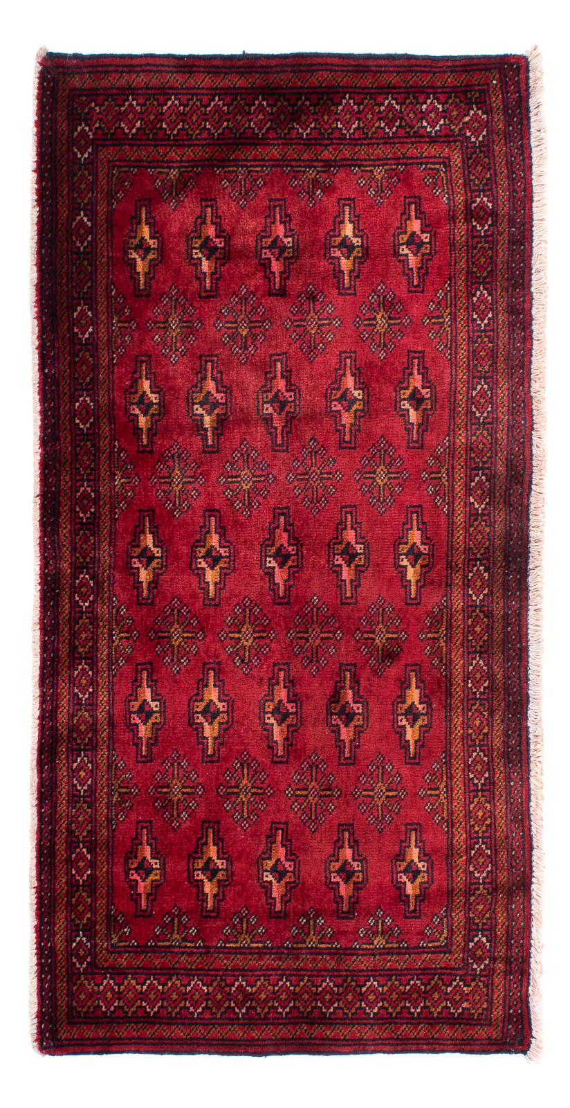 Turkaman Teppich 130 x 60 cm - dunkelrot