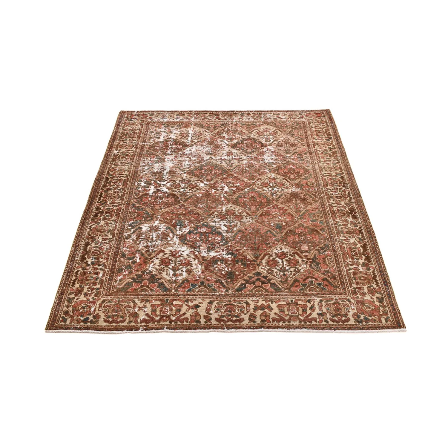 Vintage Teppich - 198 x 150 cm - dunkelbeige - Image 4