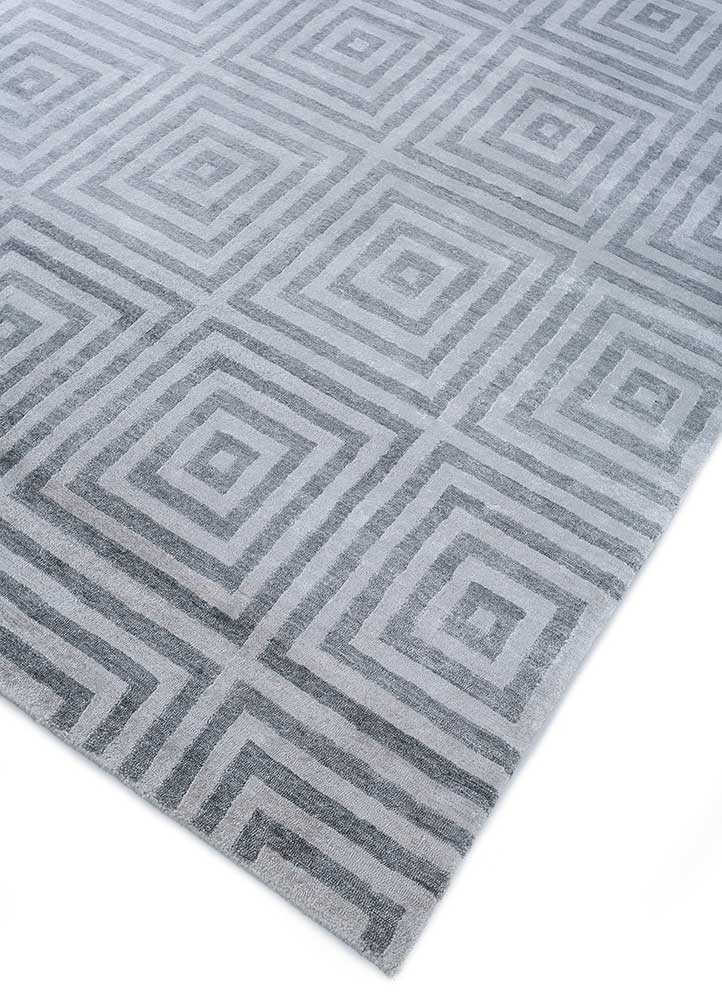 Viskose Teppich quadratisch - 345 x 345 cm - silber - Image 2