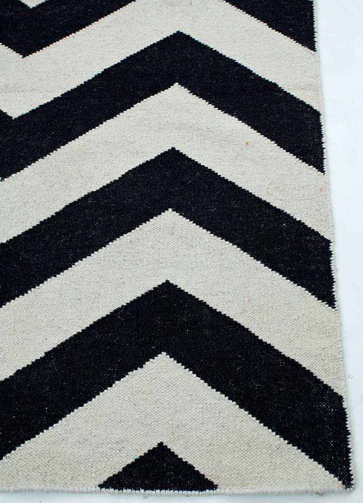 Wollteppich - 240 x 150 cm - schwarz-weiß - Image 2
