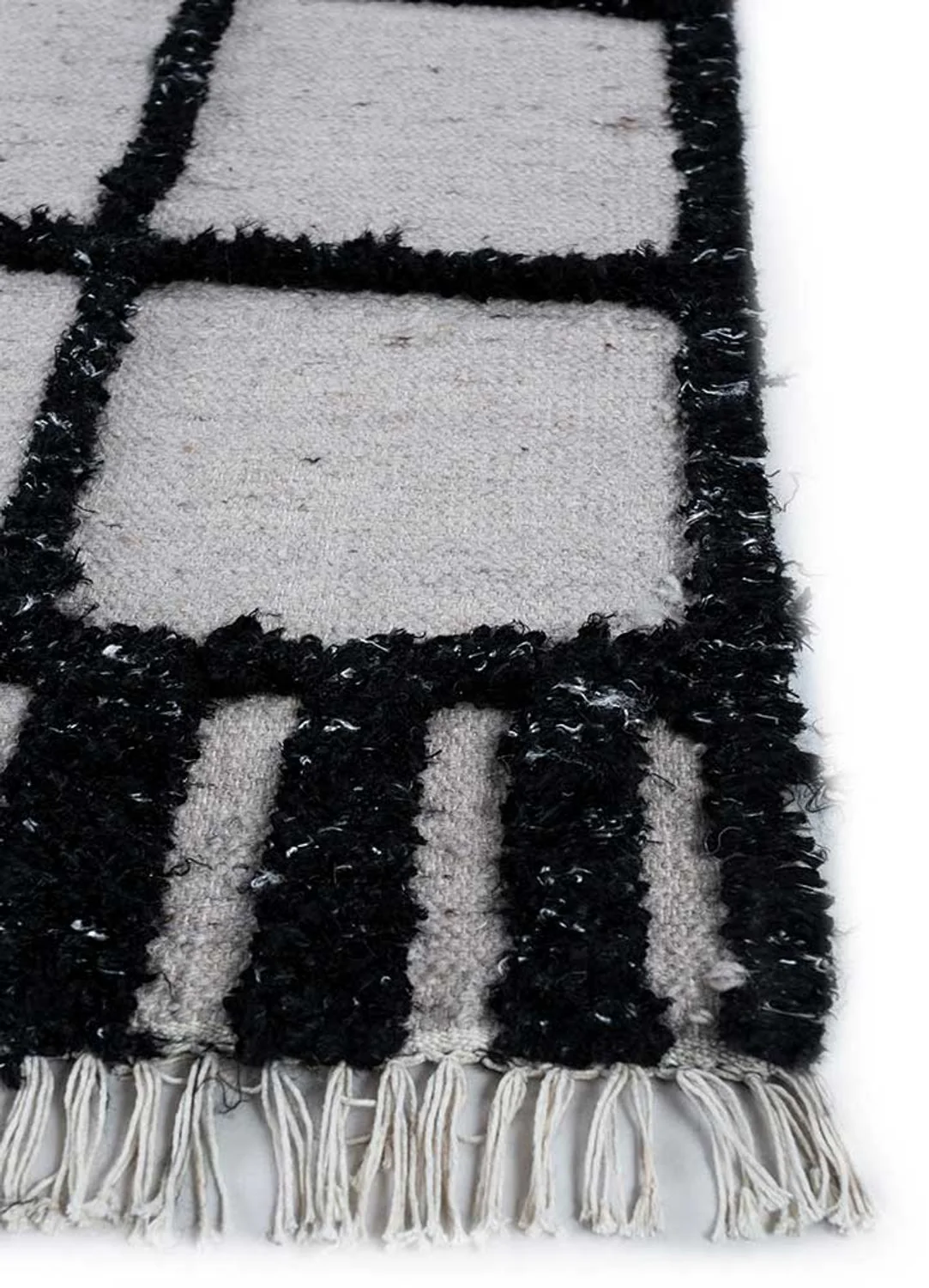 Wollteppich - 240 x 150 cm - schwarz-weiß - Image 3