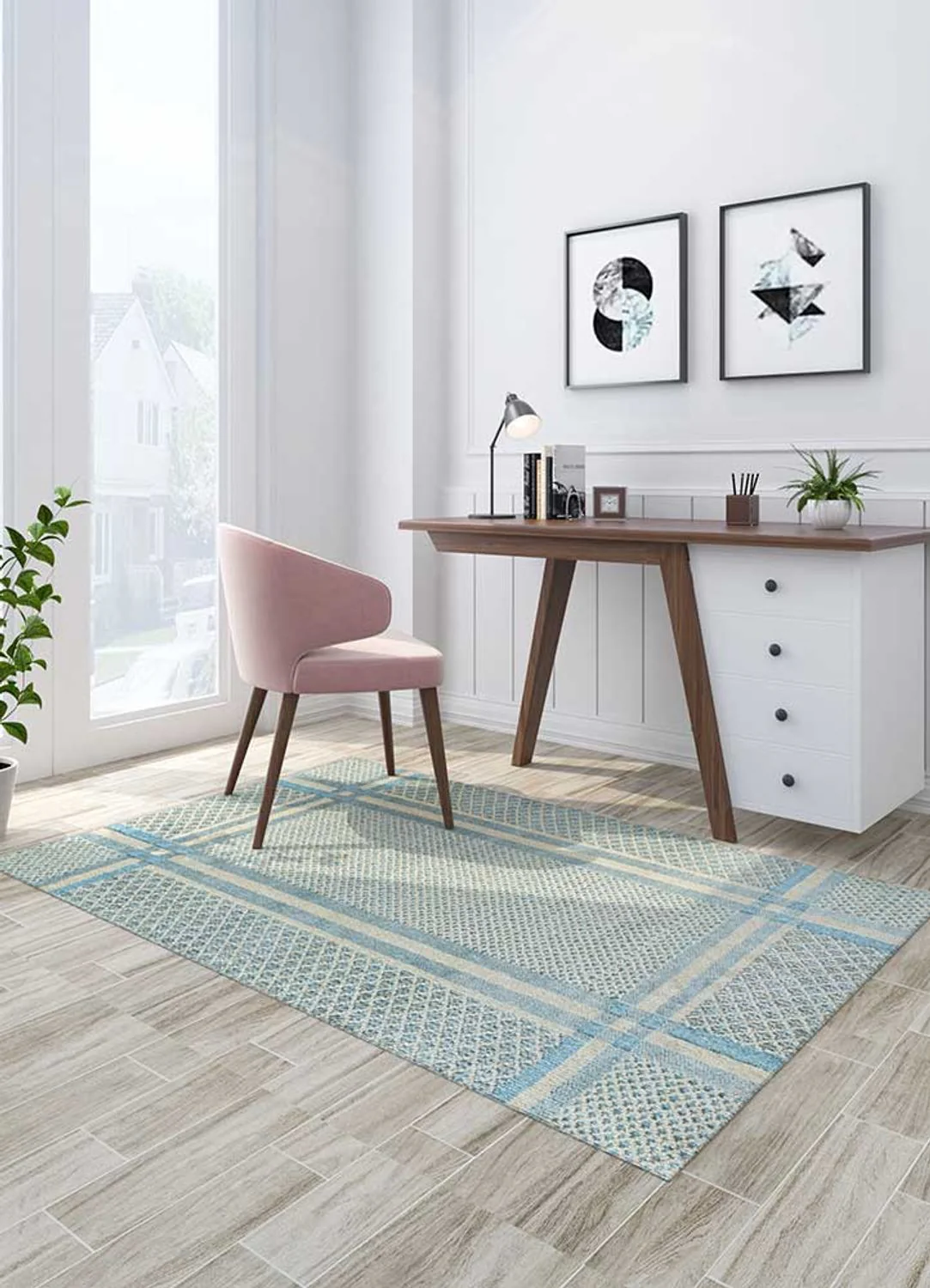Wollteppich - 300 x 240 cm - blau - Image 4