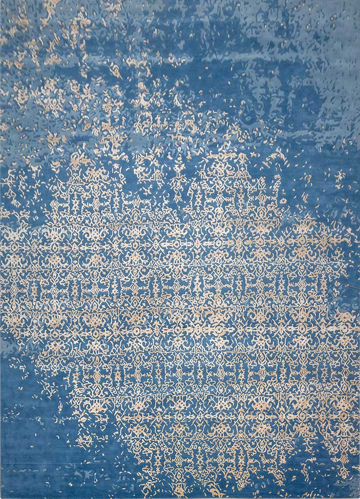Wollteppich - 465 x 375 cm - blau