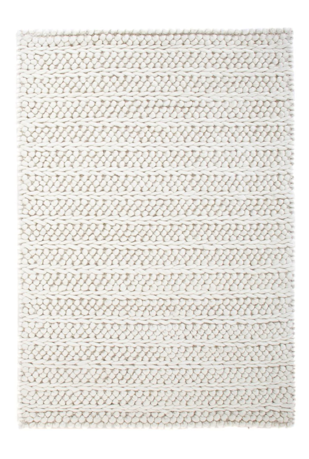 Wollteppich - 95 x 63 cm - hellgrau
