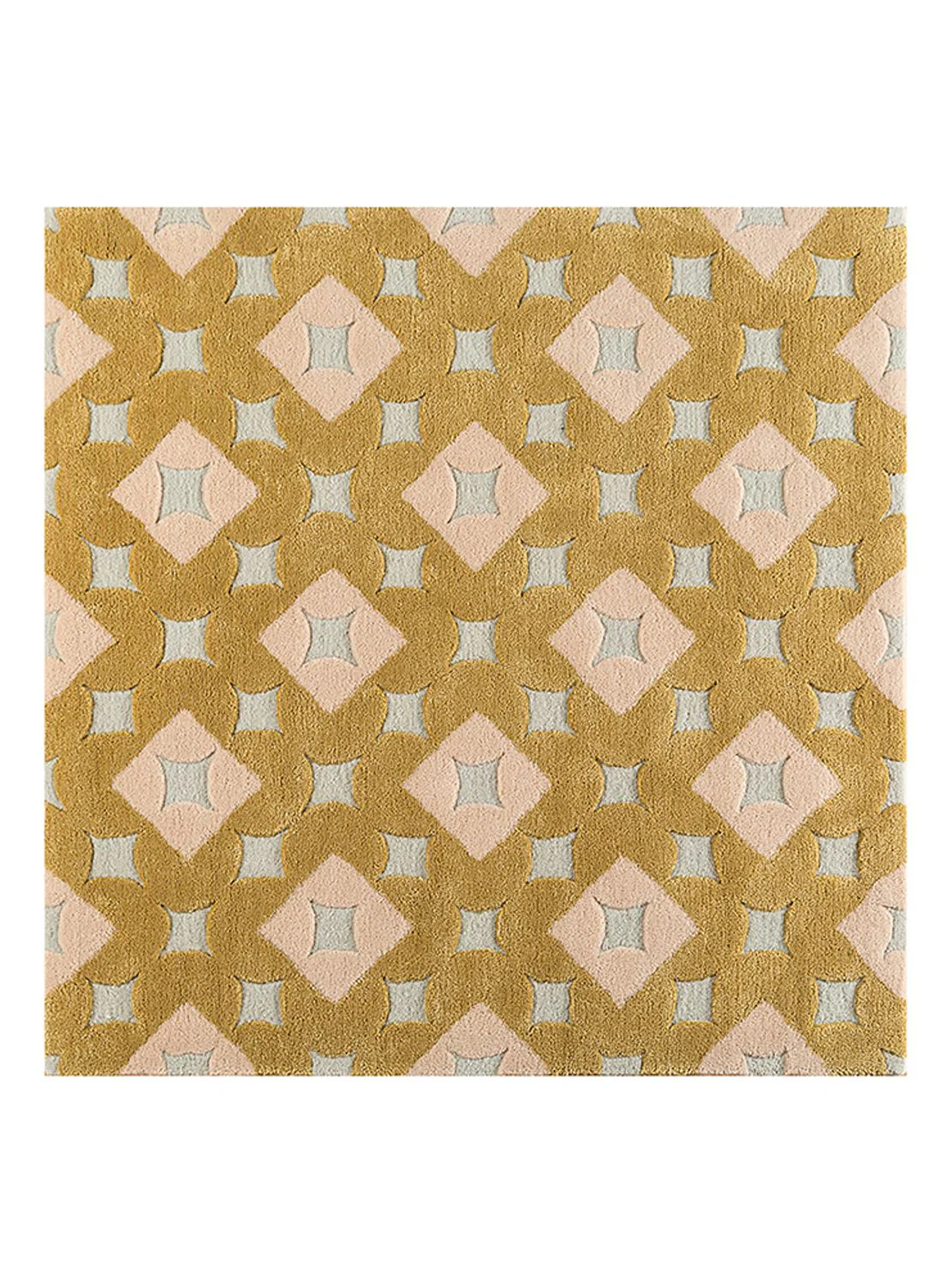 Wollteppich quadratisch - 180 x 180 cm - gold