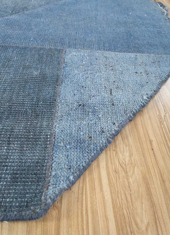 Wollteppich sonderform - 180 x 180 cm - blau - Image 3