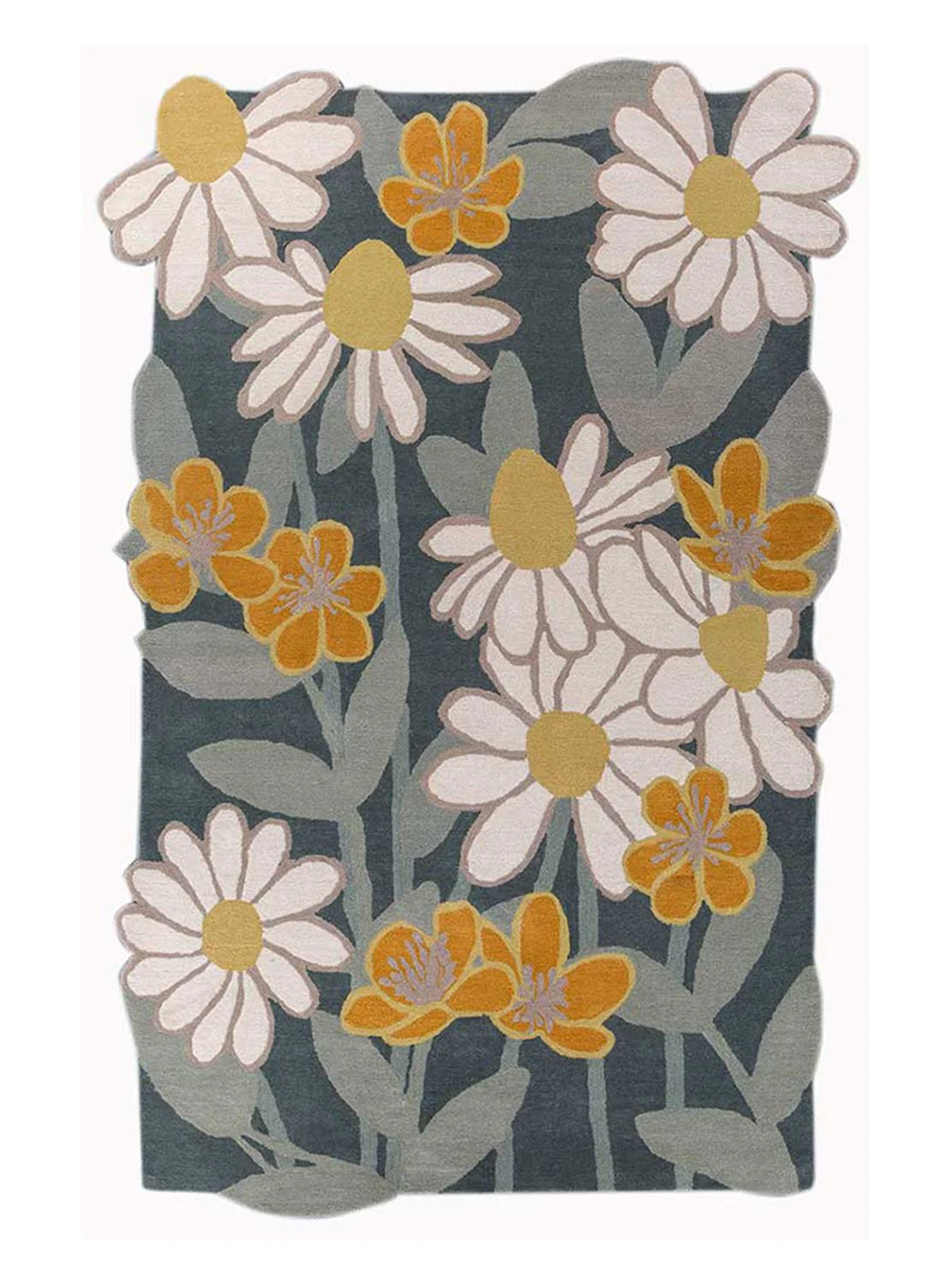 Wollteppich sonderform - 270 x 180 cm - mehrfarbig