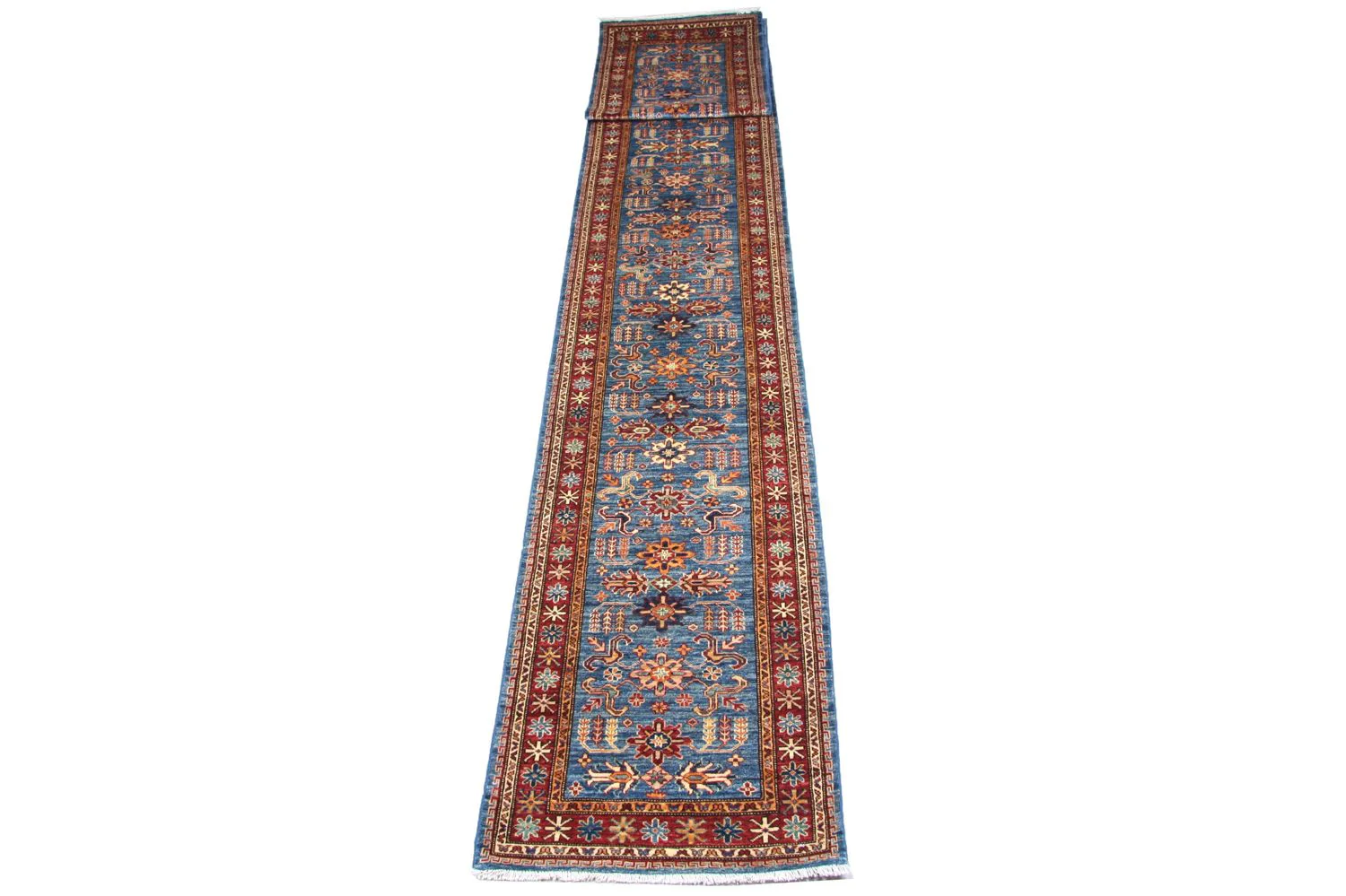 Ziegler Teppich 600 x 82 cm - blau